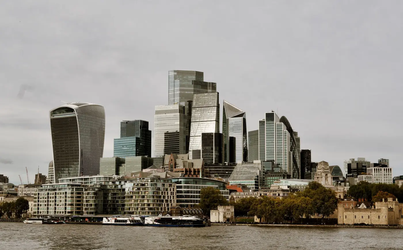 The City of London skyline seen from the River Thames